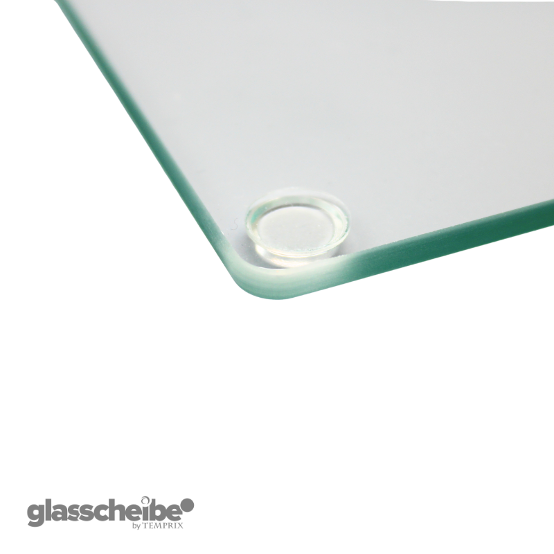 Glasuntersetzer aus Klarglas mit runden Ecken 100 x 100mm