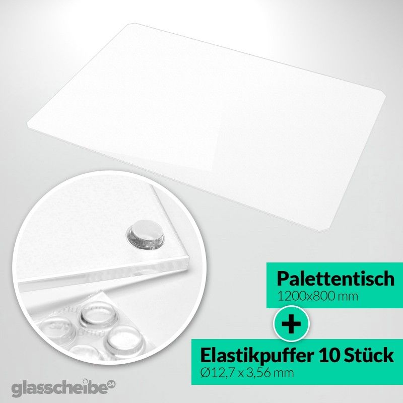 Glasplatte & Glasscheibe für Euro Palette & Euro Tischplatte ICE-LOOK ESG Glas kaufen bei